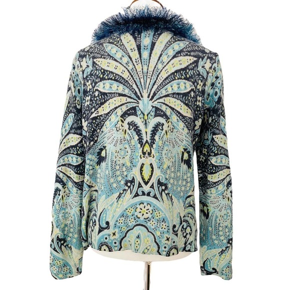 🍀TALBOTS Women's Multicolor Cashmere Paisley Floral Pullover Sweater Size M - Picture 5 of 10